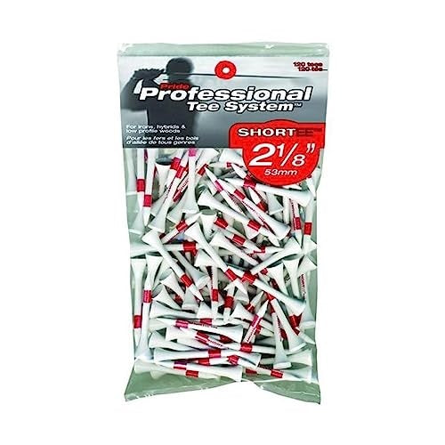 Professional Tee System - 120 Count - White/Red - 2-1/8"
