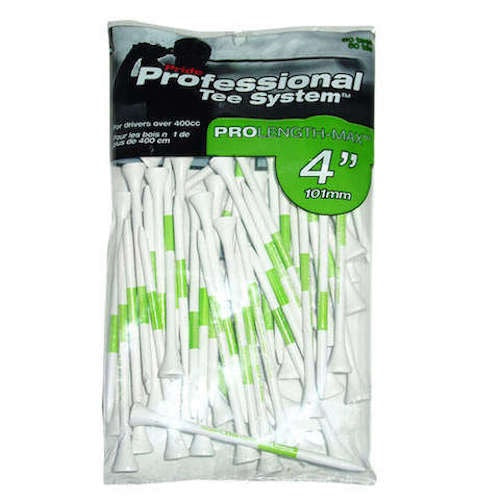 Professional Tee System - 50 Count - White/Green - 4"