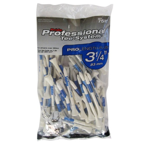 Pride Professional Tee System - 75 ct - White / Blue - 3-1/4"