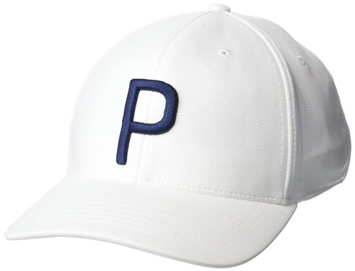 Puma Golf Hat - Classic P Cap - White/Navy